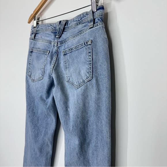 Free People We The Free Button Fly Lighter Wash Straight Leg Jeans Size 26 - Picture 8 of 15